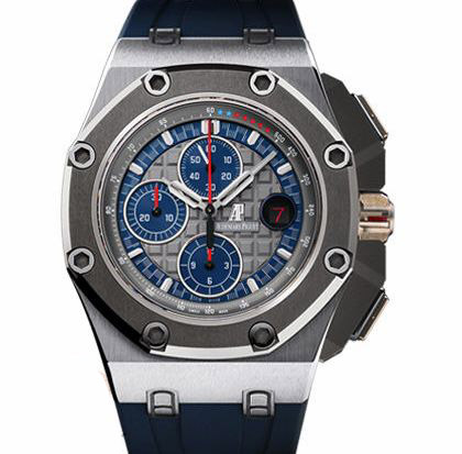JF廠製造愛彼手錶，1比1愛彼皇家橡樹舒馬赫限量版26568，複刻3126計時自動機心，賽車手超復雜設計，藍色表帶，最好的高仿愛彼工廠-愛彼Audemars Piguet