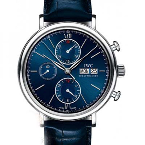 超3A萬國机械表，1：1 iwc 柏濤菲諾系列 IW391002腕錶 蓝色表盘，精钢材料，瑞士7750自动机械机心，連江縣高仿表-万国 IWC