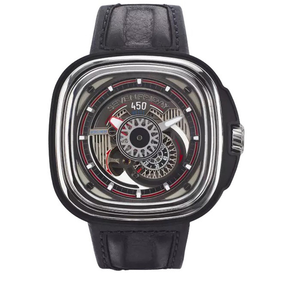 七个星期五SEVENFRIDAY P3C/01型享特罗德手表为上述各系列产品之外的一款限量版手表。机芯为进口Miyota 82S7全自动，皮表带，男士手表，密底-SevenFriday7个星期五