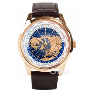 超A積家手錶,地球物理天文臺腕表系列GeophysicUniversalTime系列Q8102520腕表，玫瑰金表盘，背透，一比一机心，最高品质-积家Jaeger-LeCoultre