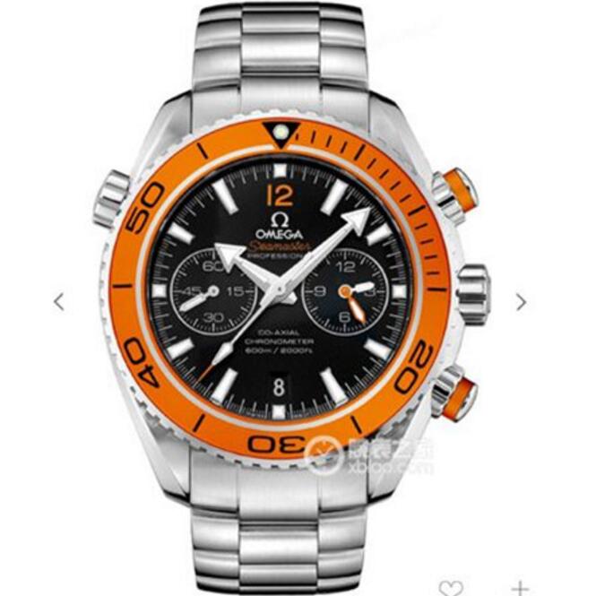 高仿精品歐米茄手錶，海馬232.30.46.51.01.002自動多功能機械機心,橙色表圈,精鋼帶,也可以黃橙色膠帶,藍色夜光,OM廠完美版-欧米茄 OMEGA
