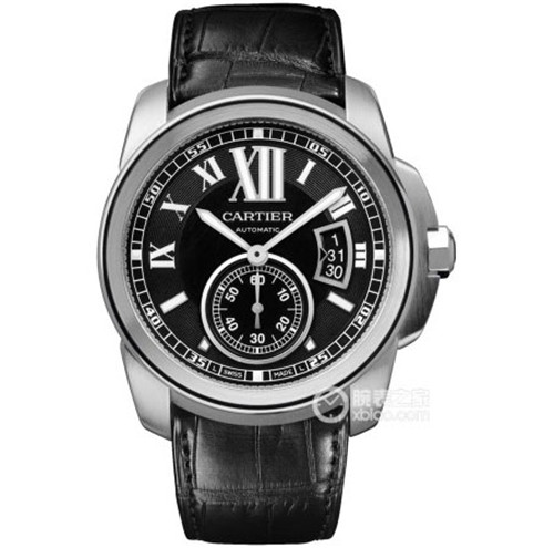 超A 卡地亞手錶,1比1 CALIBRE DE CARTIER系列W7100041机械仿表，原版Cal.1904机心，黑面背透机械表，n厂V3最好的-卡地亚CARTIER