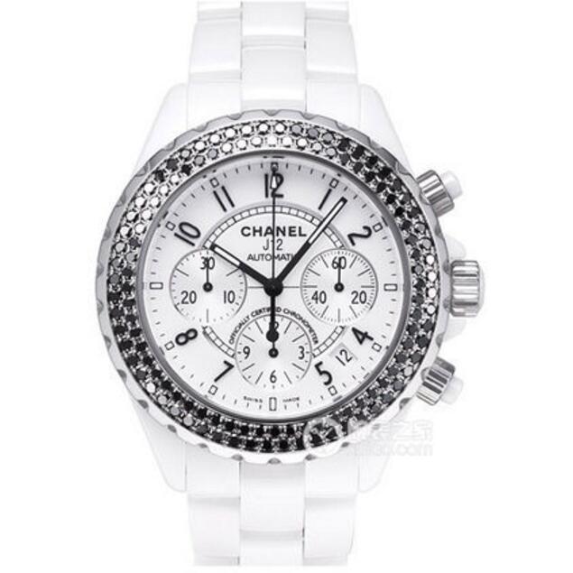 香奈兒Chanel新品1比1高仿復刻 J12系列H1664腕表,自動機械，41毫米，白色陶瓷鑲鉆，男女士手表。-香奈兒Chanel