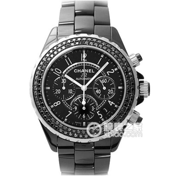 香奈儿Chanel新品1：1高仿复刻 J12系列H1010腕表,自动机械，41毫米，黑色陶瓷镶钻，男女士手表。-香奈兒Chanel