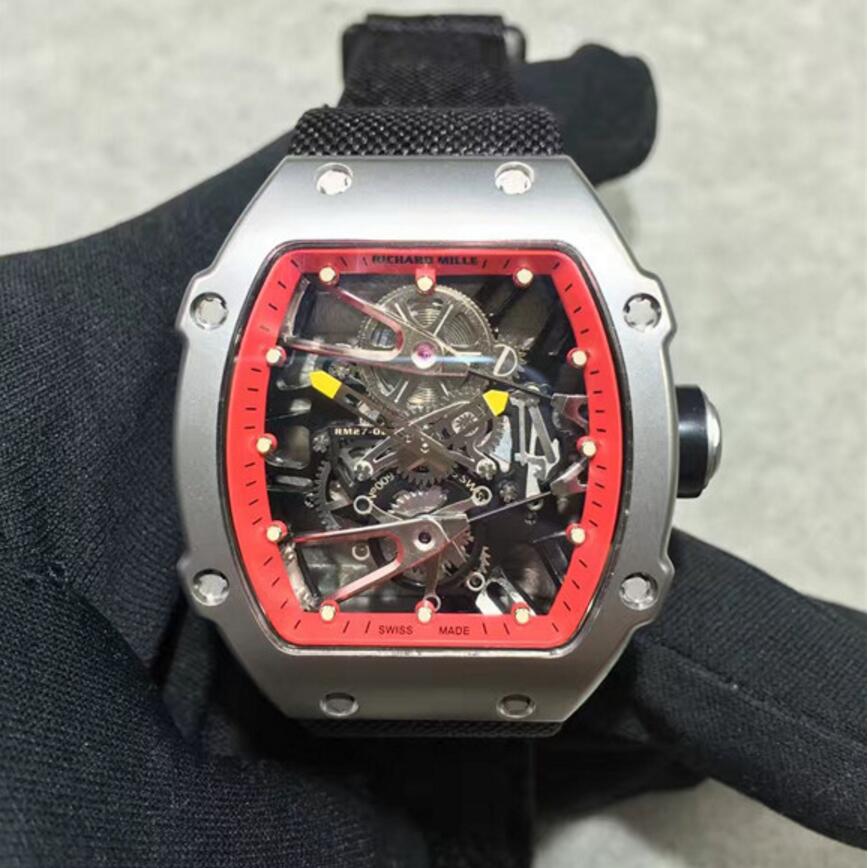 Richard Mille手表一比一高仿 里查德米尔男士系列RM腕表，手动机械，47.77*39.7毫米，含碳复合材料，红色内搭潮男手表。-RM理查德·米勒