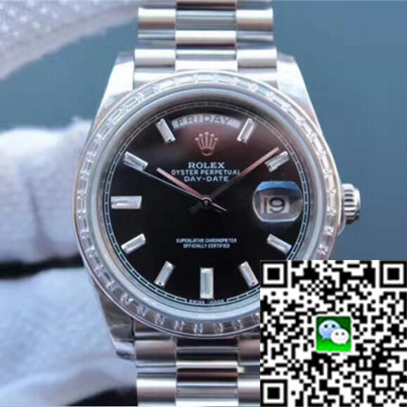 勞力士ROLEX一比一復刻星期日歷型系列 228396TBR黑色腕表,自動機械，40毫米，950鉑金鑲鉆男士手表。-勞力士Rolex