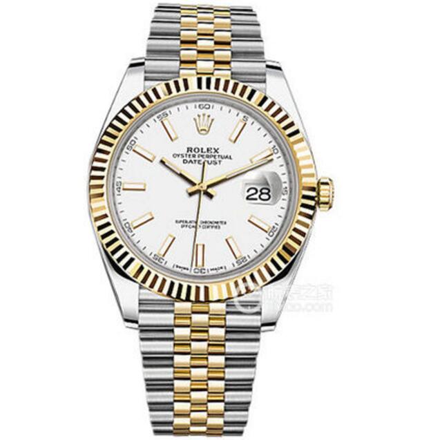 N廠 高仿勞力士Rolex日誌型表，勞力士日誌型系列126333白盤腕表，全包18k香檳金，永不變色，絕非鍍金可比！41mm，紀念型鋼帶，香檳金色中性手表。-勞力士Rolex