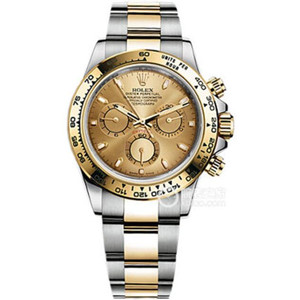 1：1 Rolex Daytona勞力士迪通拿黃金錶 精仿勞力士宇宙計型迪通拿系列116503金盤腕錶，復刻原裝機械機芯，18k黃金，蚝式表，黃金外圈-勞力士Rolex