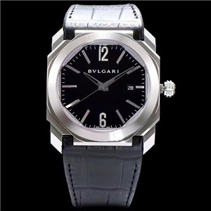 一比一寶格麗機械男表 BVLGARI 1:1寶格麗OCTO系列101964 腕表，搭載原裝9015全自動機芯，精鋼表殼，藍寶石玻璃，牛皮表帶男士手表-宝格丽Bvlgari