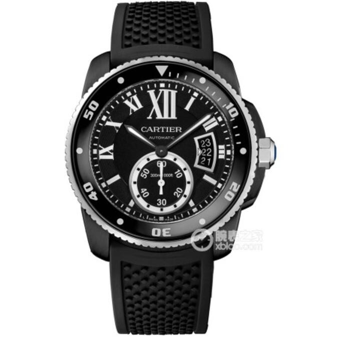 JF廠v2版 卡地亞卡歷博潛水新款 一比一CALIBRE DE CARTIER系列WSCA0006腕錶，進口自動機械，超A 精鋼,ADLC碳鍍層,夜光時標,橡膠-卡地亚CARTIER
