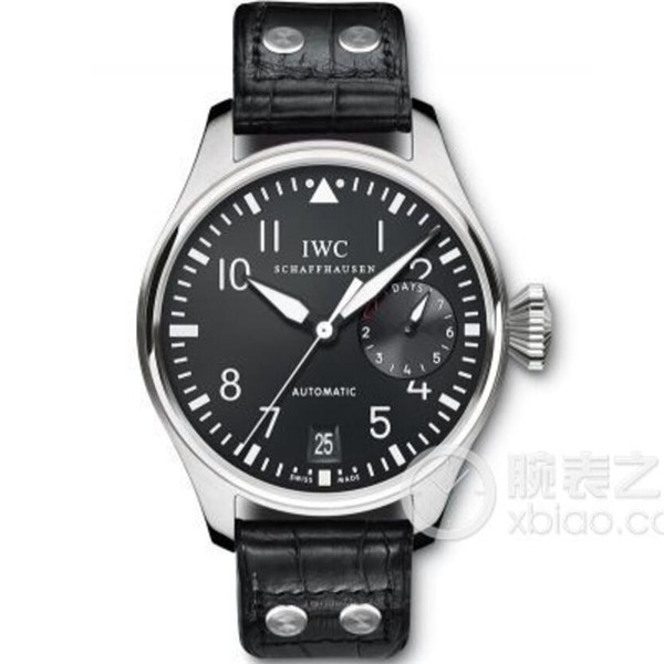 萬國精品手錶，亂真!1比1 IWC大飛機械錶，萬國新款飛行員系列IW500901 大型飛行員黑色錶盤，原裝機械機心，46毫米大錶盤原装扣，ZF廠v2升级版-万国 IWC