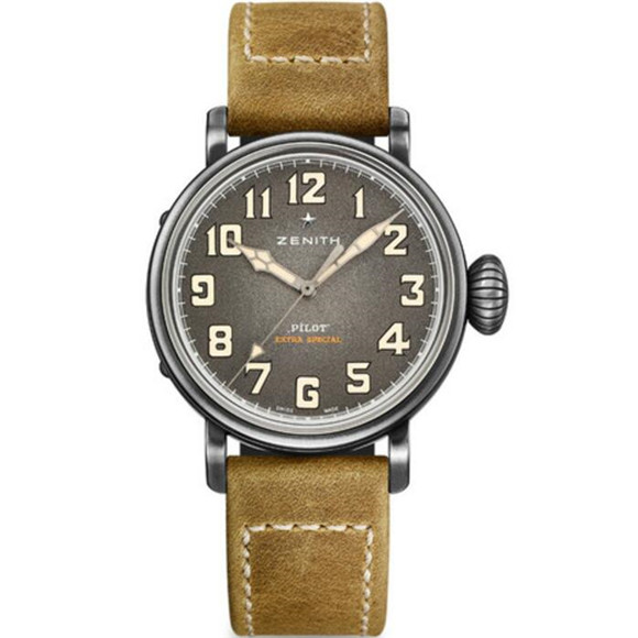 XF廠,超A一比一真力時復古大飛男表，Type 20特別款11.1940.679/91.C807腕錶，洋蔥把頭、鍋蓋藍寶石鏡面，青灰色錶盤，9015機芯走時准-真力時Zenith
