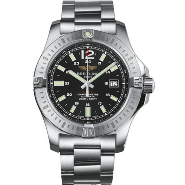 超A復刻百年靈自動機械男表，百年靈海洋系列A1738811挑戰者自動機械腕錶，一比一復刻2824機芯，精鋼錶殼錶帶，黑盘，GF廠頂級做工-百年靈Breilting