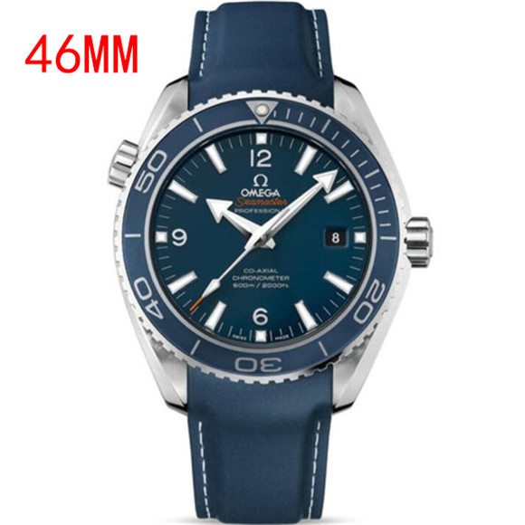 超A 復刻歐米茄 OMEGA 海馬機械男表，高仿歐米茄海馬系列232.92.46腕錶，藍色錶盤，進口精鋼，橡膠錶帶，復刻原裝表扣，高仿表，OM廠出品-欧米茄 OMEGA