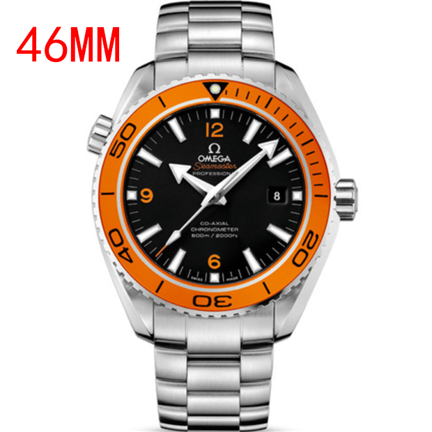 OM廠，1比1 復刻歐米茄 OMEGA 手錶，高仿歐米茄海馬系列232.30.46腕錶，黑色錶盤橙色外圈，進口精鋼，46MM，原裝表扣，高仿歐米茄表-欧米茄 OMEGA