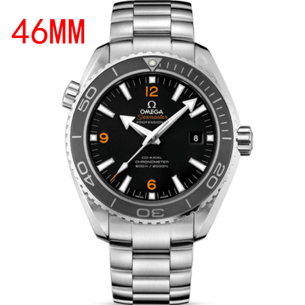 一比一歐米茄 OMEGA 海馬男表，高仿歐米茄海馬系列232.30.46腕錶，黑色錶盤，進口精鋼，牛皮錶帶，復刻原裝表扣，精仿表，OM廠出品-欧米茄 OMEGA