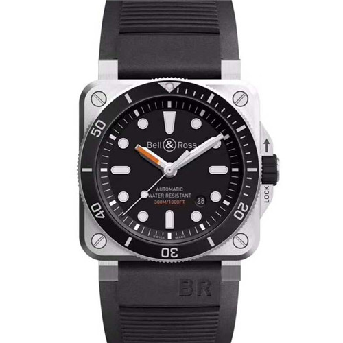 N廠手錶，一比一柏萊士高仿錶，1:1 bell & ross AVIATION系列BR0392-HOR-BLC潛水男士腕表，黑色表面，密封底蓋更亂真，超A復刻-柏萊士 Bell & Ross