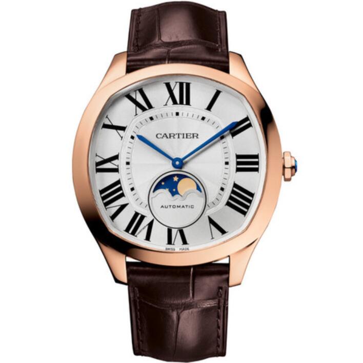 新款超A卡地亞CARTIER系列月相腕錶WGNM0008，復刻瑞士1904機械機心，18K玫瑰金錶殼，正品開模復刻，球形藍寶石鏡面，N廠頂級做-卡地亚CARTIER