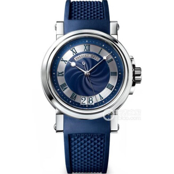 寶璣商務男表，高仿一比一寶璣航海系列5817ST/Y2/5V8腕錶，復刻寶璣Cal.517GG機芯，蓝色錶盤，精钢表殼，功能與外觀都與原裝一致-寶玑Breguet