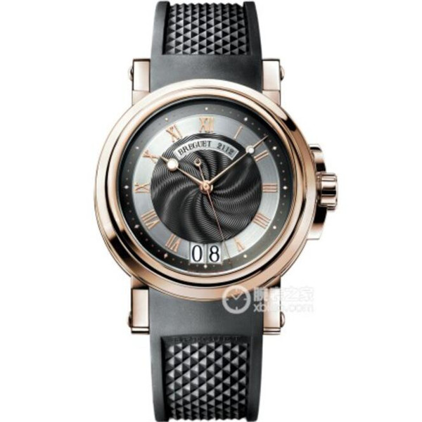 寶璣機械男表，精仿一比一寶璣航海系列5817BR/Z2/5V8腕錶，復刻寶璣Cal.517GG機芯，黑色錶盤，18k玫瑰金錶殼，超A做工-寶玑Breguet