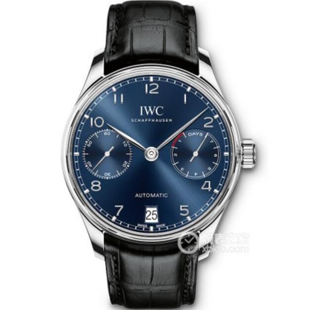 ZF萬國新款手錶，一比一復刻萬國IWC葡萄牙七日鏈IW500710腕錶，海藍色的盤面，雙面高透防眩暈鍍膜藍寶石鏡面，自動機械機芯，深海之藍-万国 IWC