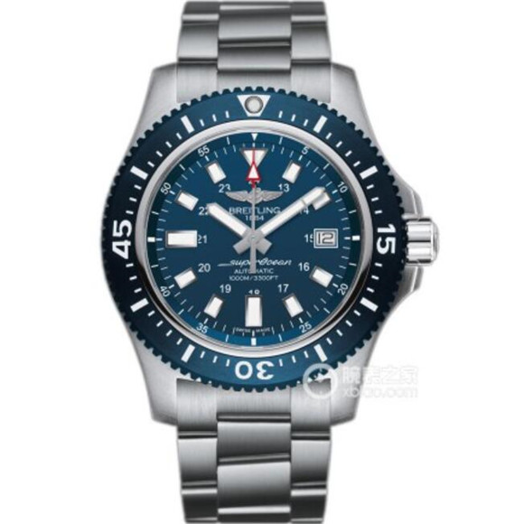 GF廠最好高仿百年靈潛水機械男表 一比一復刻超級海洋Y1739316实心錶带，蓝色表面表圈，仿真度很强，密底防水更乱真，成熟稳重运动，耐用型-百年靈Breilting