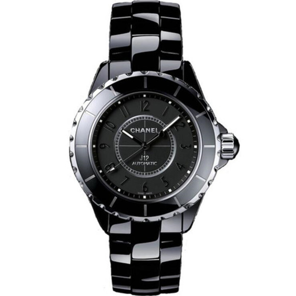 一比一高仿高端品質香奈兒Chanel全黑色陶瓷表，精仿復刻Chanel香奈兒J12系列H3828腕錶，進口韓國陶瓷，防刮花，鉆石面，時尚氣質女表，走時精準-香奈兒Chanel