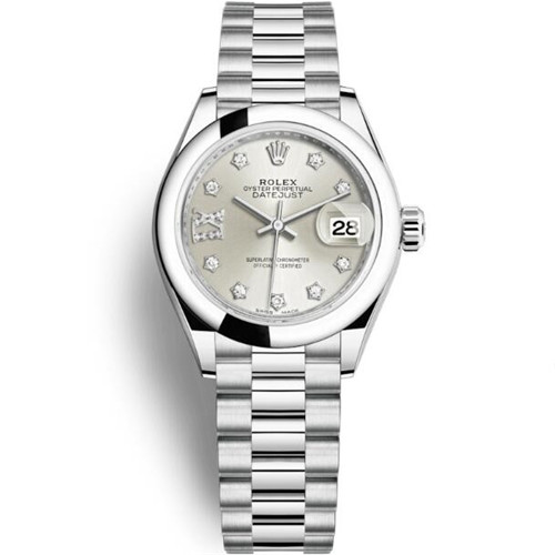 Rolex勞力士女表，超A復刻Rolex勞力士女裝日誌型28㎜系列279166-83346腕錶，一比一蚝式，28毫米，白色鑽石表面，台灣精仿女表，頂級復刻-勞力士Rolex