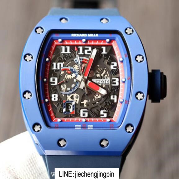RM理查德·米勒機械男錶 高仿一比一里查德米爾男士系列RM 030 BLUE CERAMIC 藍色陶瓷腕錶，酒桶形錶殼，複雜表面，自動機械機芯，潮男腕錶-RM理查德·米勒